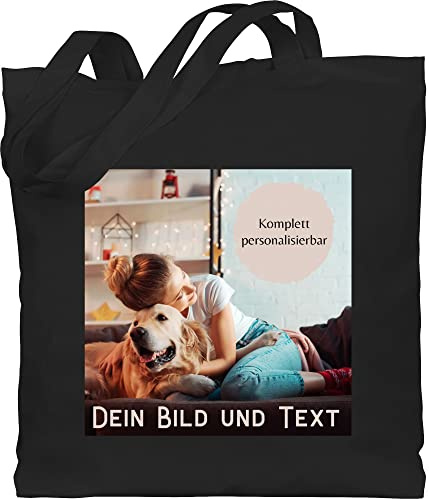 Geschenk mit Namen personalisiert by Shirtracer - Baumwolltasche - eigenem - Foto Bild Geschenk I Dein Bild und Text