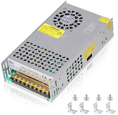 NUOFUWEI DC 24V 25A 600W Netzteil Transformator Schalternetzteil 230V AC auf DC 24Volt 25A Netzteil 600W Transformator Industriell Adapter für 24V LED Streifenlicht CCTV Kamera Radio SMPS 110V/220V