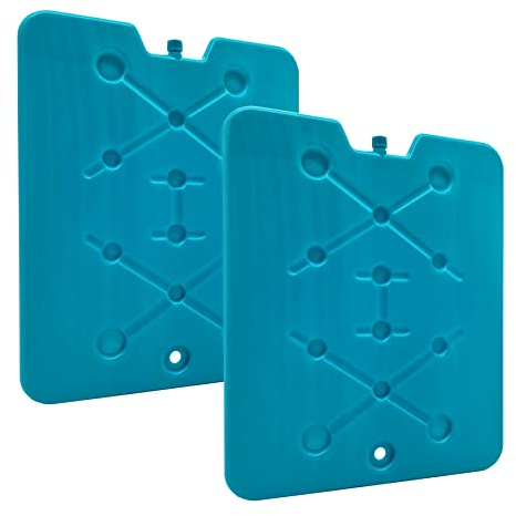 Spetebo XXL Kühlakku 2er Set flach - je 32 x 25 cm / 780 ml - 2 Stück Kühl Element in blau - Kühlpack groß für Kühltasche Kühlbox Camping Picknick