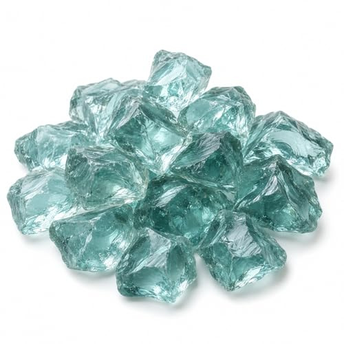 Generisch Gabionenstein Gartendekoration Glasbrocken, Glassteine Farben, 3-5cm (Türkis, 5)