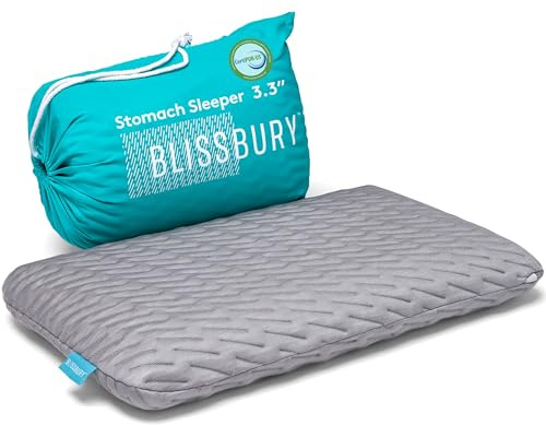 BLISSBURY Bauch-Schlafkissen, Memory-Schaum-Kissen für Bauchschläfer, 8,4 cm Dicke
