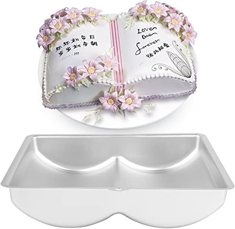 Kuchenform Buchform aus Aluminiumlegierung mit Antihaftbeschichtung für einfaches Entformen, gleichmäßige Wärmeübertragung für Kuchen, Brot, Gebäck für Hobbybäcker, Backanfänger, Familien