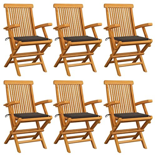 AJSEOYBS Gartentisch Ausziehbar,StapelstüHlegartenstüHle Mit Taupe Kissen 6 STK. Massivholz Teakgeeignet Geeignet für Wohnzimmer, Schlafzimmer, Garten, Balkon, Terrasse, Küche, Outdoor