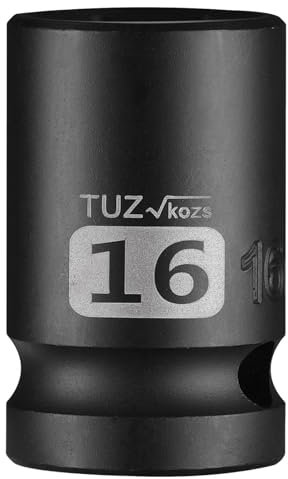 1/2 Inch Drive 16mm Shallow Impact Socket, Chrome Molybdenum Alloy Steel, Standard 6-Point Hex Socket for Ratchets, Torque Electric Wrenches, Air Impact Wrench,Strong and Durable, Metric