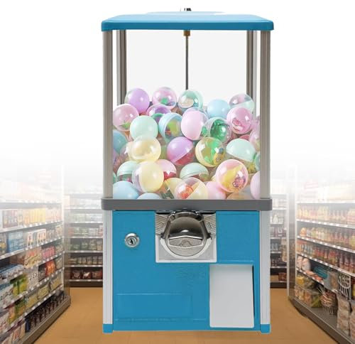 JJENXYYDS Commercial Vending Machine,Coin Operated Candy Dispenser,Prize Vending Machine Commercial round Capsule Machine for 1.77-1.97in Gadgets,Blue