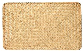 YWQHS 1/2 Piezas 33-45 * 22-33 cm Manteles Individuales Tejidos Redondos/elípticos/rectangulares, tapetes de Jacinto de Agua Natural, tapetes de Paja Trenzada para Mesa de Comedor