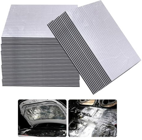 Putentfun 50 Stück 5mm Auto Dämmmatte,Schallschutzmatte, Isolierung Matte Schallschutz,Selbstklebend Anti Dröhn Fahrzeugdämmung Dämmung, Lärmschutz, Schalldämmung und Antivibration(25cmx18cm)
