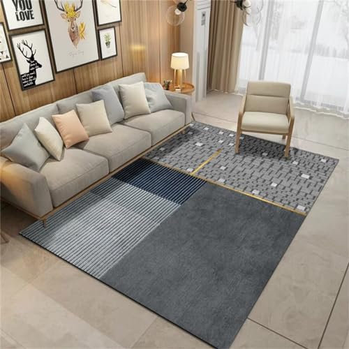 RUGMRZ Balkonteppich Outdoor Teppich Für Terrasse Grau-blau unregelmäßiges Muster Design modische Wohnzimmer Nicht verblassen Bettvorleger rutschfest 90X150CM