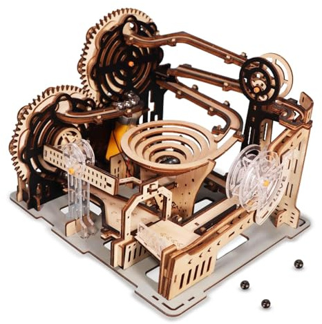 Music Park 3D Wooden Puzzle For Adults Marble Run Model Kits Motor-driven Mechanical With Balls Spiral Tracks Hand Assembly Brain Teaser Birthday