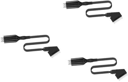 SHINEOFI 3 Pezzi Adattatore Scart Video Convertitore Audio Video USB Facile Installazione Compatibile con Hdtv Vhs e Dvd