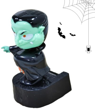 Teksome Auto Wackelfigur für Armaturenbrett,Halloween Solar Tanzfigur Vampir - Dekorative Innenraum Deko Für Fahrer Männer Frauen Auto Limousine SUV Pickup