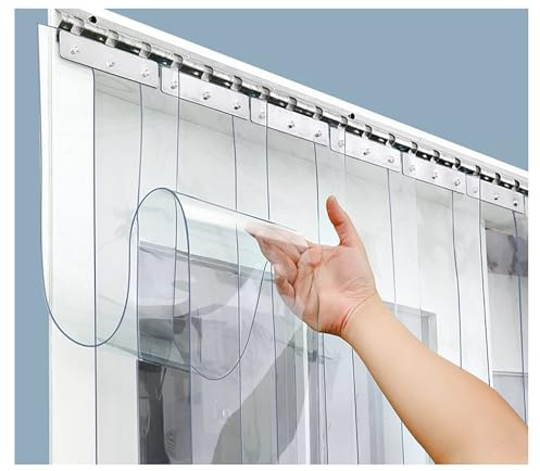 PVC-Streifenvorhang Tiefkühlbereich，Klarer Gefriervorhang Stallvorhang Industrie-Streifenvorhang Wasserdicht Türvorhang PVC Vorhang Geeignet für Lagerkühlräume(90x220cm/35.43x86.61in)