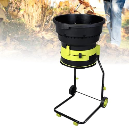 ShaiVrissian Biotrituradora Eléctrica,Trituradora De Hojas Jardín,con Bolsa Y Ruedas,8000 RPM,Sistema Seguro Sin Cuchillas,Reducción 17:1,para Compostaje Y Limpieza noPowercord