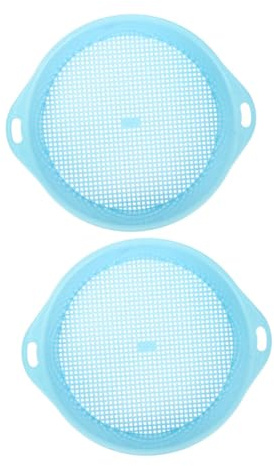 SHINEOFI 2 pezzi Setaccio Terriccio da Giardino Rete Rotonda in Plastica Resistente Setaccio per Terreno e Sabbia Strumento Compatto per Filtraggio Terreno e Pietre per Vasi e Orto