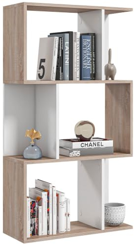 HOMCOM Libreria di Design Scaffale Moderna 3 Ripiani 60 × 24 × 111.4cm | Scaffale Ufficio, Legno