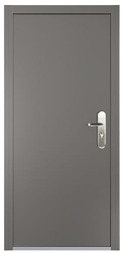 VIZ-PRO Quick Mount Steel Security Door with Frame and Hardware, Gray Left Side-Hinged Inward, 39 9/16 - 41 7/8 Width Adjustable, 83 1/2 Height