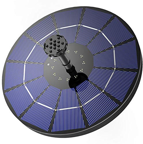 AISITIN Fontana Solare da Giardino Esterno 3,5W con 1500mAh Batteria Fontana Solare per Laghetto con 10 Ugelli Pompa Acqua Energia Solare per Bagno per Uccelli,Stagno,Decorazione del Giardino