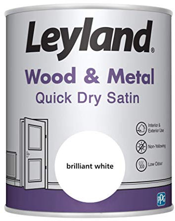 Leyland Wood & Metal Quick Dry Satin, Brilliant White, 750ml