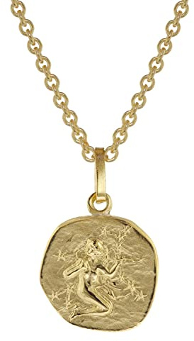 trendor Sternzeichen für Kinder Jungfrau Gold 333 Anhänger + Kette 75905-09 | Tierkreiszeichen, liebevoller Halsschmuck für Mädchen und Jungen,