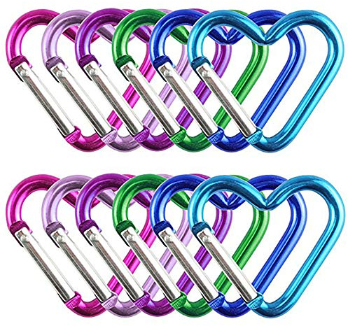 Karabiner Herz Herzförmiger Karabiner Aluminiumlegierung Mini Karabiner Micro Karabiner Schlüsselanhänger Superstarke Karabiner Aluminium Mini Karabinerhaken Karabiner Edelstahl 12 Stück Farbmischung