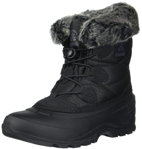Kamik Momentum L2 Snow Boots for Women, Insulated + Thermal Winter Boots for Women, Black - 9