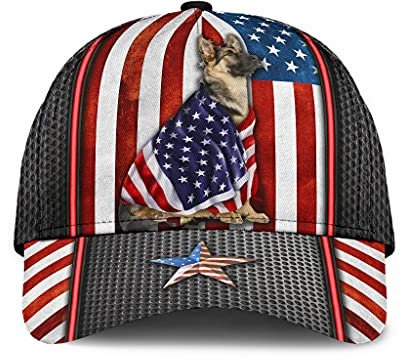501 Baseball Kappe Mütze Niedlicher Hund, Stolze Amerikanische Flagge, Patriotisches Tier, Geschenkidee Für Hundeliebhaber Unisex Baseballmütze Leicht Reine Farbe Baseball Cap Für Kletter Outdoor
