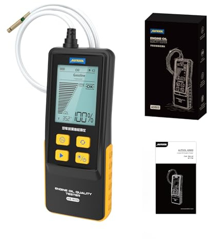 AUTOOL Probador de Aceite de Motor, Detector de Transparencia de Fluido de Motor, Medidor de Analisis de Transparencia de Aceite de Motor Herramienta de Prueba de Diagnostico para Gasolina y Diesel