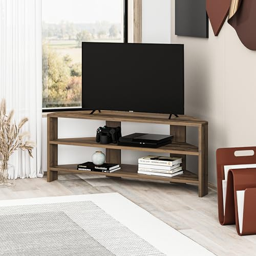HOCUS PICUS TV-Eckschrank-Möbel | TV-Schränke bis zu 32 Zoll-TVs Tische TV-Kommode Kleiner Wohnzimmerschrank TV-Racks TV-Lowboards Wohnzimmermöbel Moderne TV (Eiche Dunkel Effekt) | Wohnzimmer, Büro für Dekorationen