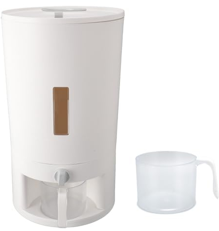 MINGZHE Récipient de Stockage de Riz de Cuisine avec Tasse à Mesurer, Conception Scellée, Mesure Précise, Distributeur de Grains, Tasse à Mesurer pour Cuisine et Ménage(L)
