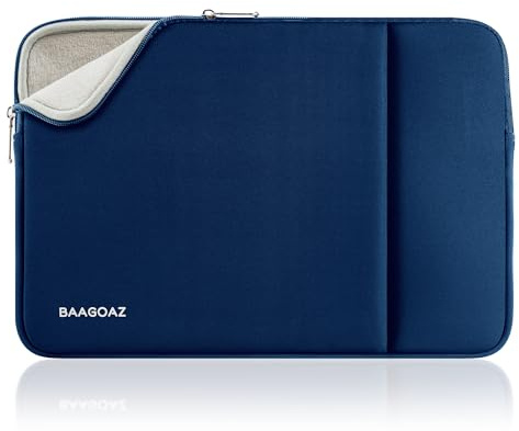 BAAGOAZ Housse Ordinateur 14 Pouces, Pochette à Poche Avant, Bleu Marine | Sacoche de Protection, Compatible avec 14 Pouces PC Portable Chromebook Ultrabook Netbook Tablette