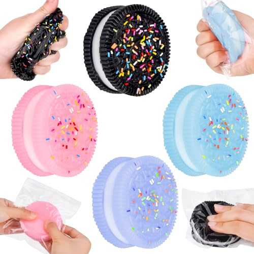 4 Stück Squishy Stressbälle Antistressball, Taba Squishy Stressbälle Doh Fidget Cube, Regenbogen Squeeze Bälle Quetschball für Erwachsene ADHS, Angst, OCD Angst abbauen und Beruhigung