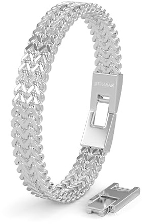 SERASAR Armband För Män Rostfritt Stål Silver Herrarmband Smycken Flätat