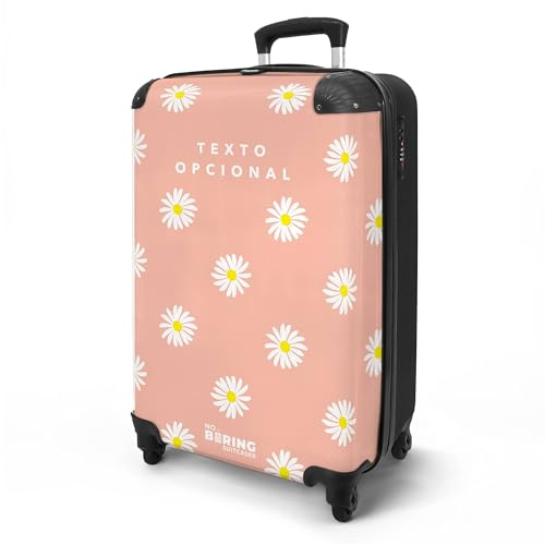 NoBoringSuitcases.com® Handgepäck Koffer 55x40x20 Personalisiert - Reisekoffer mit Rollen, Leichtgewicht Hartschalenkoffer, Trolley Kabinengepäck Daisy in 6 Farben, Koffer für Flugzeug, Carry On