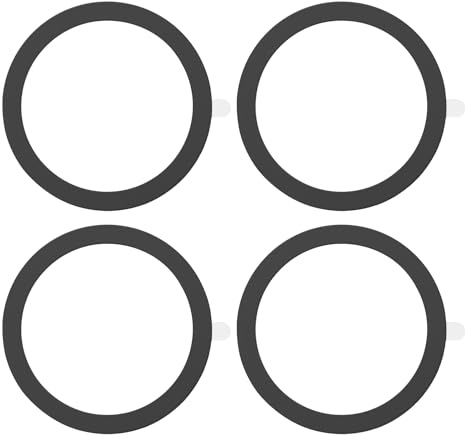 sourcing map Universal Metal Ring Sticker Wireless Magnetic Charger Magnet Ring Stickers 55x0.4mm(ODxT) for Phone Case for All Cellphones, 4 Pack, Black