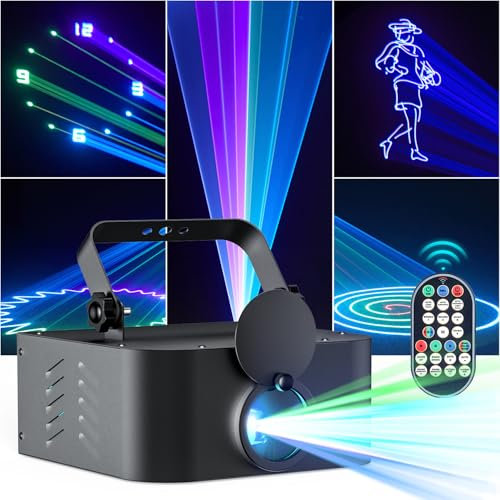 Party Lights Dj Disco Lights, 3D Animation DJ Lights with Remote Control, RGBW Party Light Projectors Sound Activated DMX Control DJ Light for Club Dance Karaoke Stage Birthday