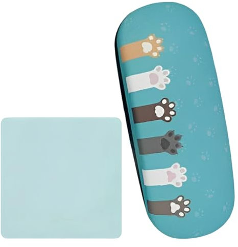 Regerly Animal Spectacle Cases, 1 Pack Cute Glasses Case Hard Shell Eyeglasses Case Hard Shell Clamshell Eyeglasses Case with 1 Cleaning Cloth for Women Men sunglasses Glasses Protection