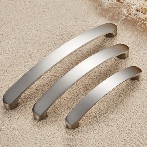 BOOLSFMAM 4 maniglie per mobili, maniglie per armadi, maniglie da cucina in alluminio spazzolato, maniglie per mobili, cassetti, ante dell'armadio, mobili da cucina