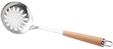 PAMINGONO Cuchareador De Acero Inoxidable Mango De Madera Colador Doméstico Ideal Para Servir