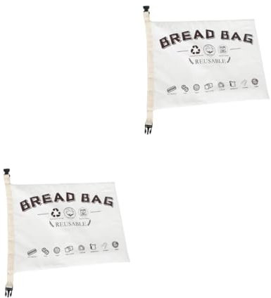DECHOUS Unbleached Cotton Bread Pouch Buckle Style Closure for Loaf Storage Homemade Bread Reusable Loaf Bag