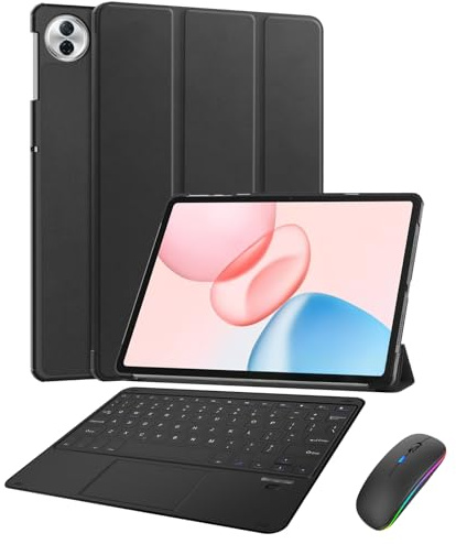 Custodia con tastiera per tablet Honor Pad 10 12,1 pollici con mouse, touchpad Custodia con tastiera staccabile con porta penna per tablet Honor Pad 10 12,1 pollici