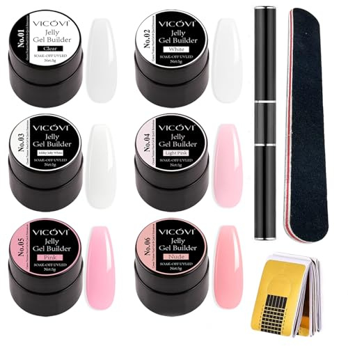GZSYY Gel de construction pour ongles en gel, acrylique, kit de démarrage, extension d'ongles avec pochoirs à ongles