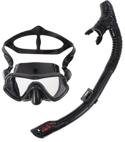 UPKOCH Kit Masque de Snorkeling Silicone Complet avec Tuba Unisexe Noir Masque Plongée Étanche Antibuée pour Natation et Plongée sous