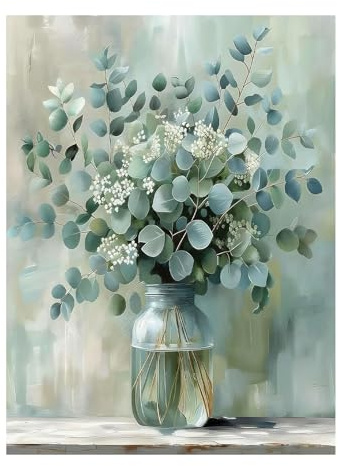 FIUTEKO Gör-det-själv målning efter siffror blommor kanvas blommor duk akrylfärg måla efter siffror gör-det-själv målning för vuxna och nybörjare – 40 x 50 cm kanvaskonst för vardagsrum