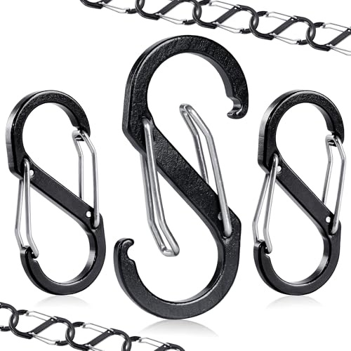 Mosquetones Pequeños Negro Llavero Mosqueton Aluminio para Pesca Acampada 20 Piezas