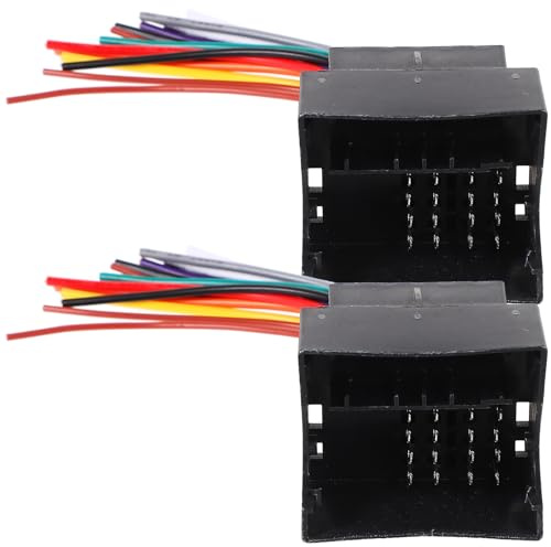 Lurrose Cablaggio Radio Stereo per Autoradio Auto 2 Pezzi Connettore Femmina Abs, Installazione senza Taglio Fili per Compatibilità Ampia su Modelli di Auto Popolari, Adatto a Impianti
