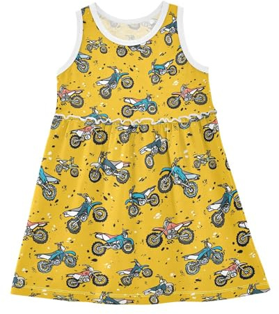 Vozoza Extreme Motorbike Cartoon Summer Girl Dress Sleeveless Dresses Toddler Girls Outfits Clothes Size 6 Multicolor