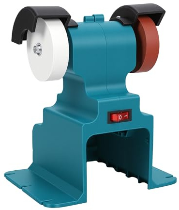Topiky Mini Amoladora de Banco Inalámbrica con Ruedas Gruesas y Finas, Potente Motor para Pulir y Esmerilar, Adecuada para Trabajadores del Metal
