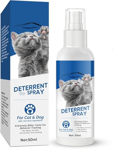Cat Repellent Spray, Cat Deterrent Spray for Furniture and Sofa Protection, Extra Bitter Anti Scratch Spray Indoor & Outdoor for Cats and Dogs, 50ml (Pack of 1)
