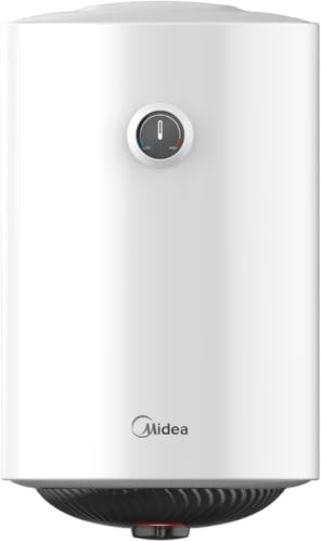 MIDEA Termo Eléctrico 80 litros, 1500 W, 80,5 x 45 cm, Depósito de Titanio | Termostato Ajustable, Kit Instalación, Anticorrosión, Calentador de Agua Eléctrico Vertical con Protección Sobrecalentamiento