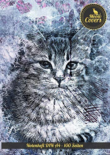 Meow Covers Notenheft DIN A4 - 100 Seiten: Perfekt für das aufschreiben von Noten, Gitarre, Klavier, Flöte, Oboe, Geige - perfekt für den Musikunterricht